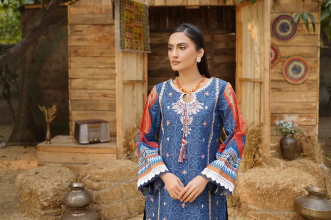 2 Piece Cotton Lawn Suite-Embroidered-HR39 - Image 7