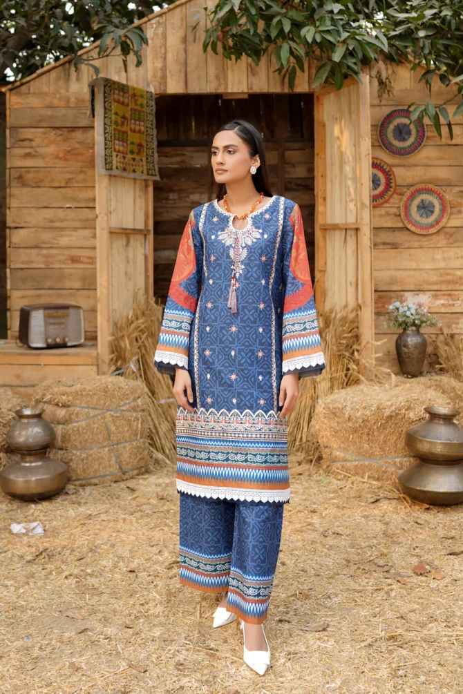 2 Piece Cotton Lawn Suite-Embroidered-HR39 - Image 4