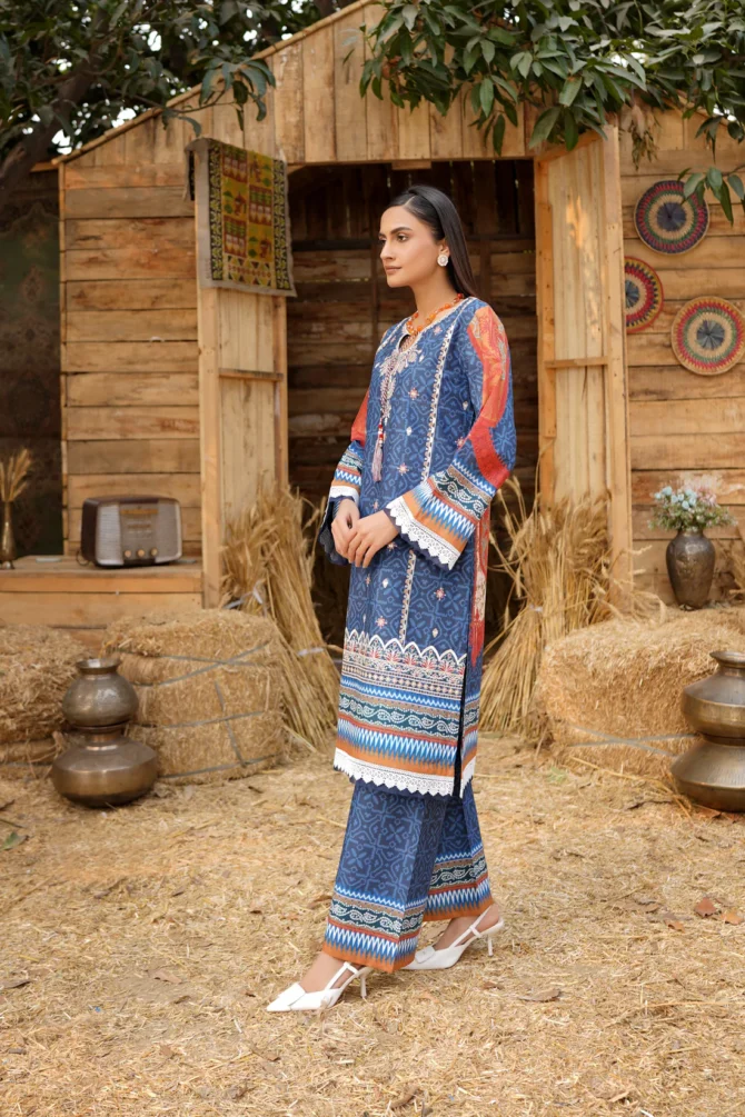 2 Piece Cotton Lawn Suite-Embroidered-HR39 - Image 3