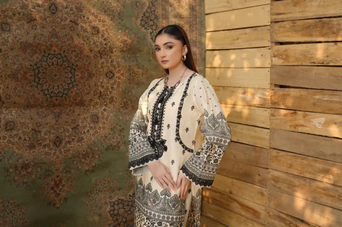 2 Piece Cotton Lawn Suite-Embroidered-HR41 - Image 7