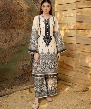 2 Piece Cotton Lawn Suite-Embroidered-HR41