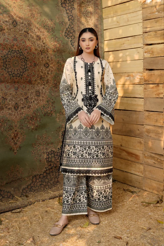 2 Piece Cotton Lawn Suite-Embroidered-HR41 - Image 4