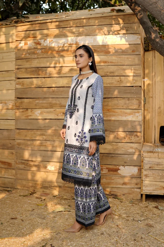 2 Piece Cotton Lawn Suite-Embroidered-HR42 - Image 3