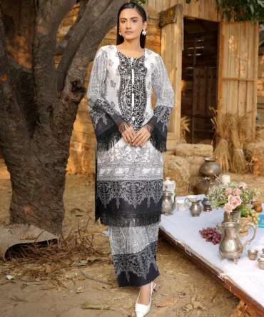 2 Piece Cotton Lawn Suite-Embroidered-HR43