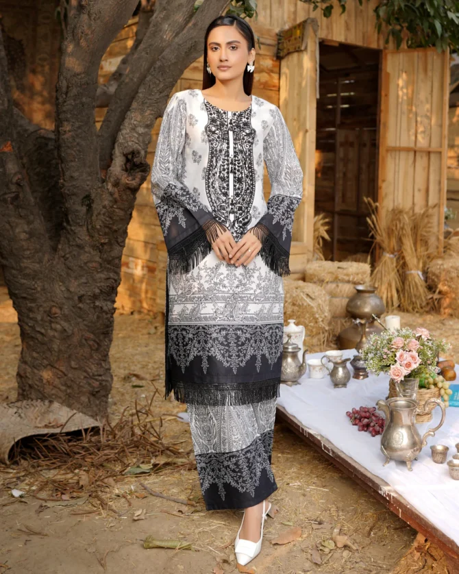 2 Piece Cotton Lawn Suite-Embroidered-HR43