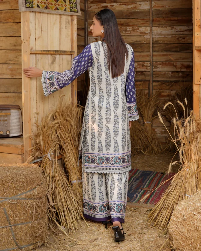 2 Piece Cotton Lawn Suite-Embroidered-HR44 - Image 7