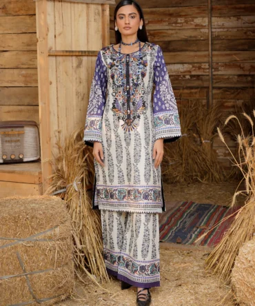 2 Piece Cotton Lawn Suite-Embroidered-HR44