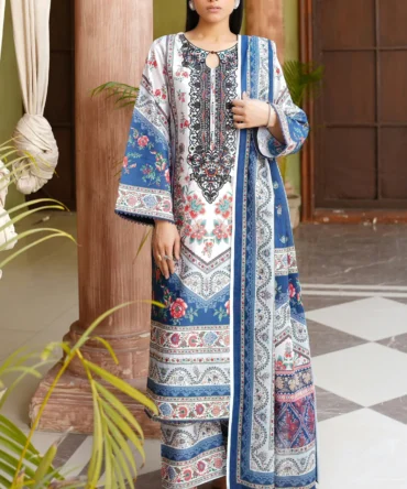 HAYAT 3 PIECE  SUIT EMBROIDERED WITH PRINT-HR21
