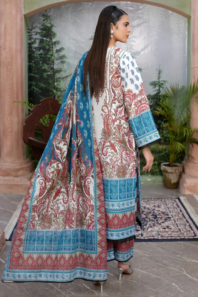 CHANDNI 3 PIECE  SUIT EMBROIDERED WITH PRINT-HR22 - Image 7