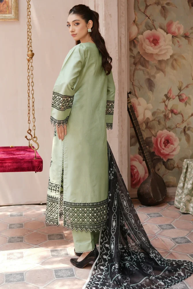 MAHROSH 3 PIECE EMBROIDERED-JACQUARD COTTON - Image 2