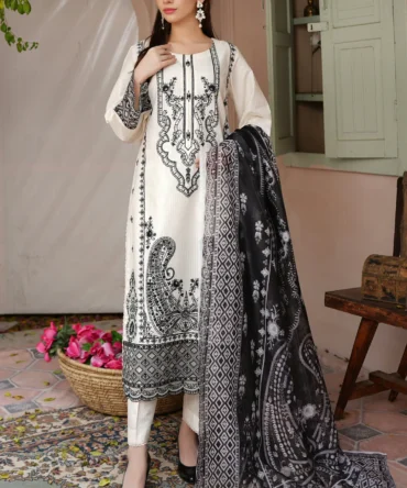 RIWAAYAT 3 PIECE EMBROIDERED-JACQUARD COTTON-HC