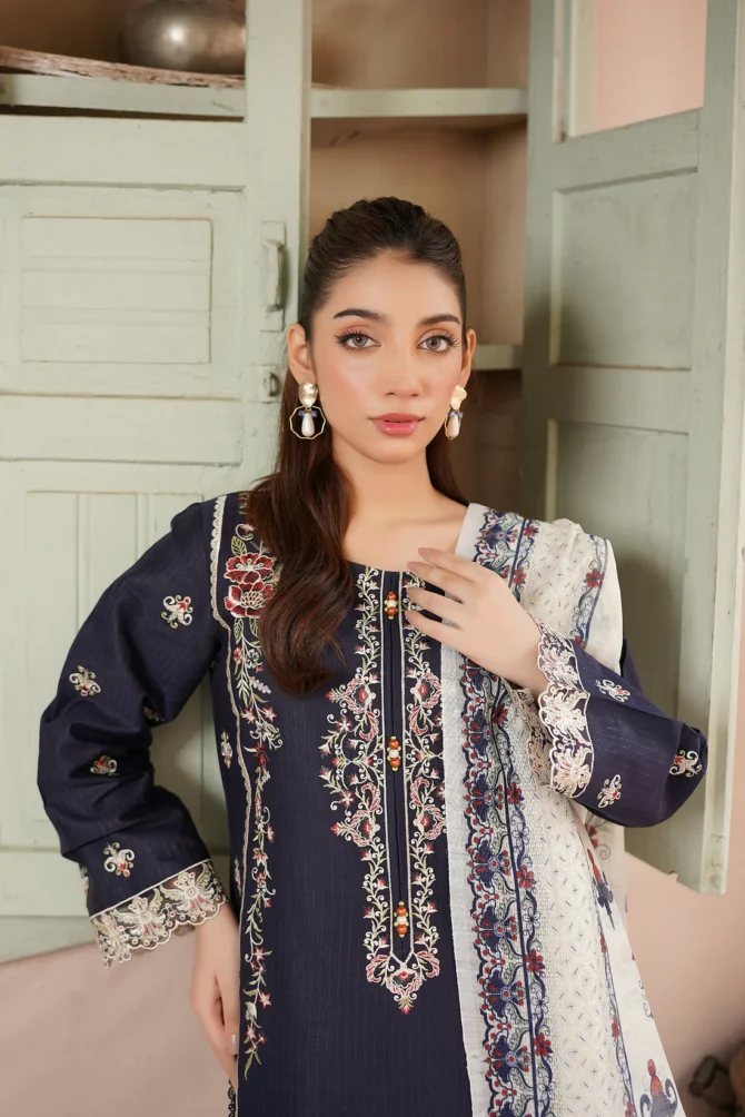 SYAAH 3 PIECE EMBROIDERED-JACQUARD COTTON-HR11 - Image 3