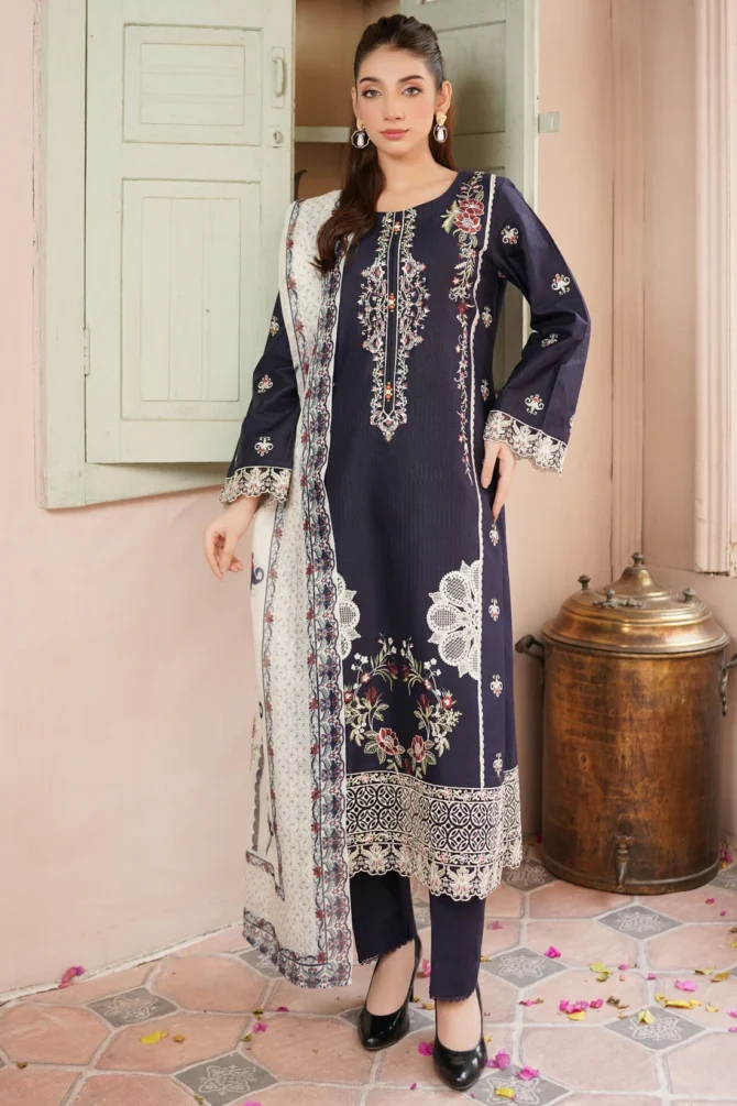 SYAAH 3 PIECE EMBROIDERED-JACQUARD COTTON-HR11