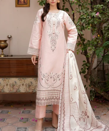 HAALA-E-ZAR 3 PIECE EMBROIDERED-JACQUARD COTTON-HR3