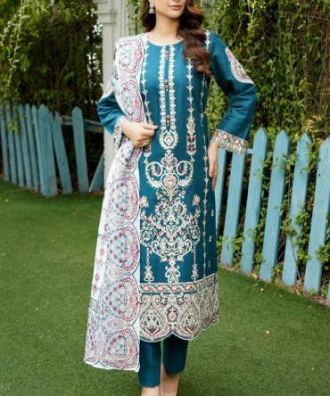 ABRISH 3 PIECE EMBROIDERED-JACQUARD COTTON-HR10
