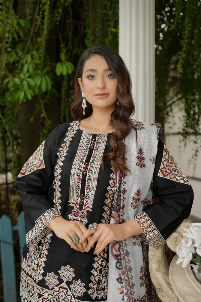 DIL-RUBA 3 PIECE EMBROIDERED-JACQUARD COTTON-HR12 - Image 6