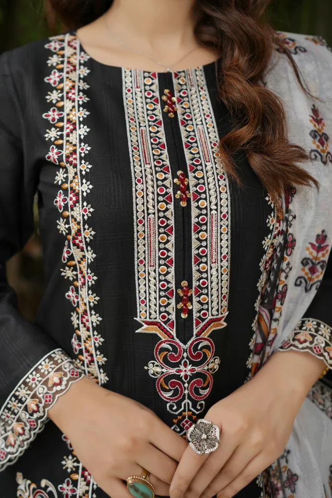 DIL-RUBA 3 PIECE EMBROIDERED-JACQUARD COTTON-HR12 - Image 5