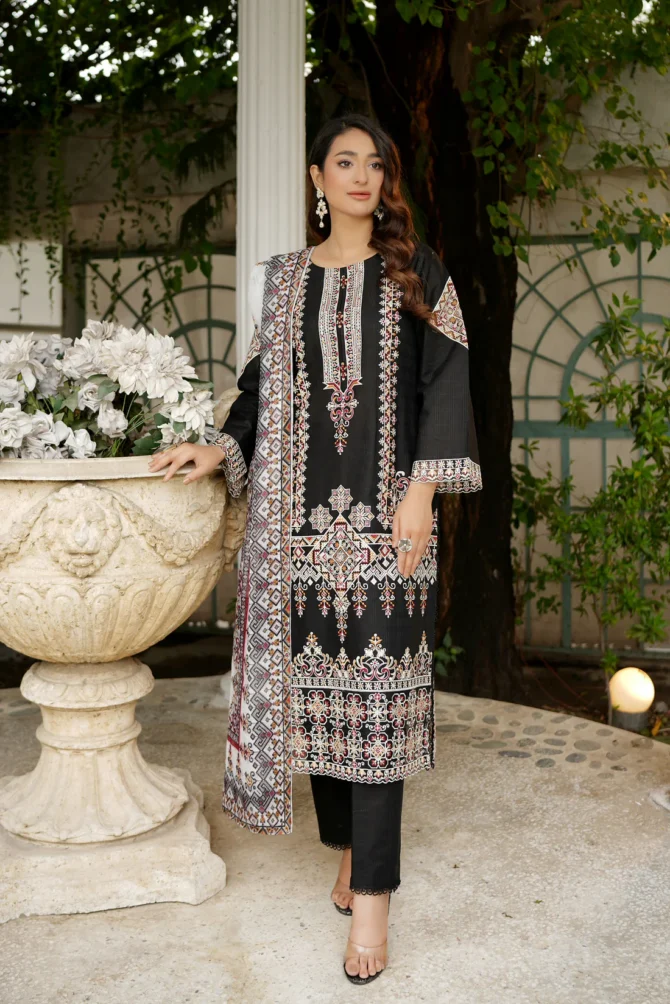 DIL-RUBA 3 PIECE EMBROIDERED-JACQUARD COTTON-HR12 - Image 3