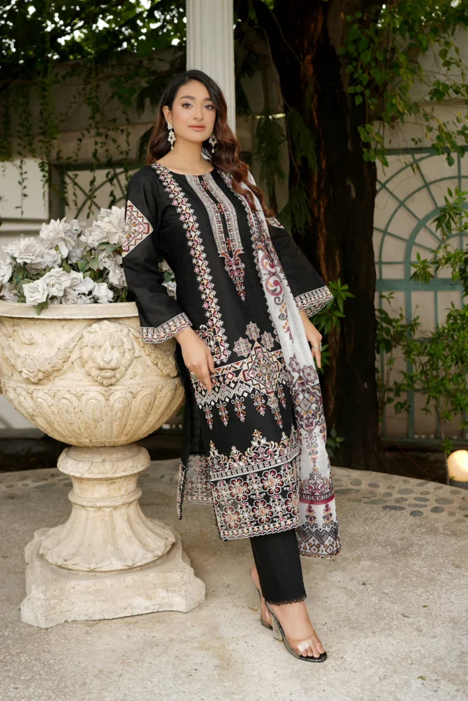 DIL-RUBA 3 PIECE EMBROIDERED-JACQUARD COTTON-HR12 - Image 2