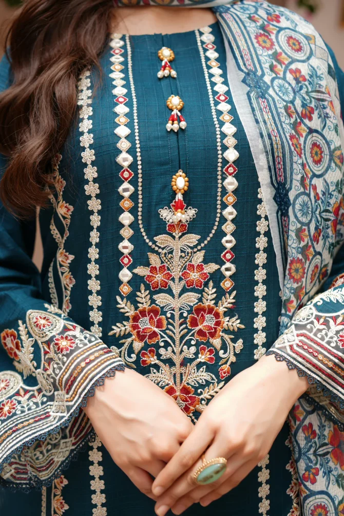 AHNOOR 3 PIECE EMBROIDERED-JACQUARD COTTON-HR2 - Image 5