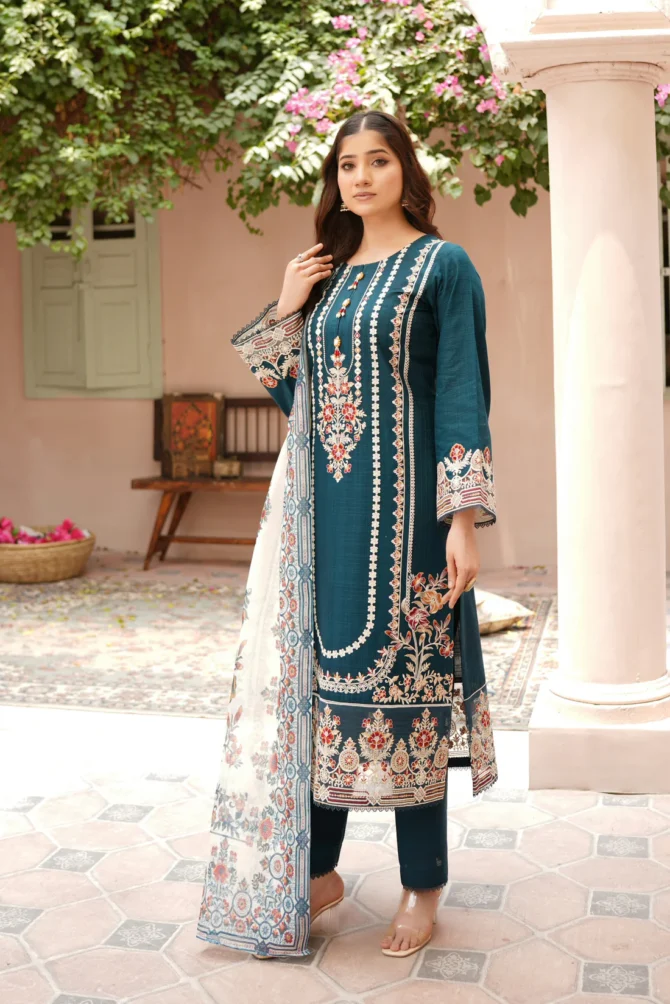 AHNOOR 3 PIECE EMBROIDERED-JACQUARD COTTON-HR2 - Image 2
