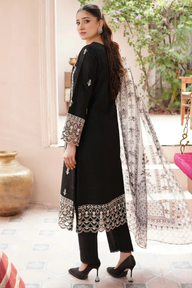 ZARQA 3 PIECE EMBROIDERED-JACQUARD COTTON-HR5 - Image 7