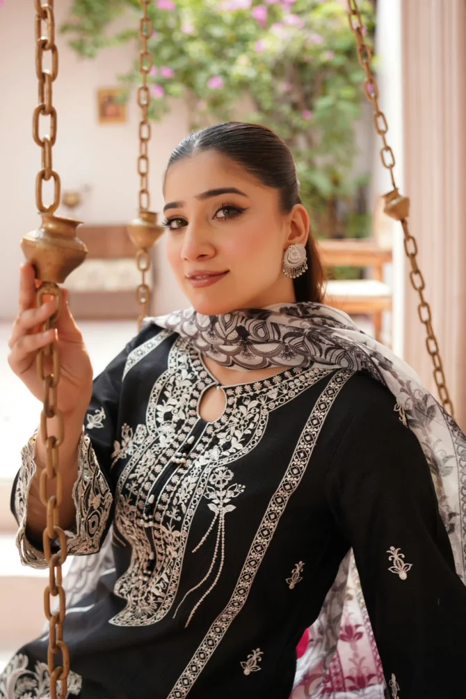 ZARQA 3 PIECE EMBROIDERED-JACQUARD COTTON-HR5 - Image 6