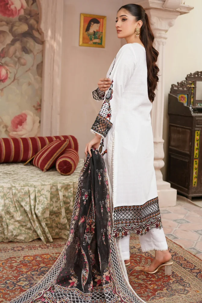 ZARLISH 3 PIECE EMBROIDERED-JACQUARD COTTON-HR8 - Image 2