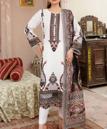 ZARLISH 3 PIECE EMBROIDERED-JACQUARD COTTON-HR8