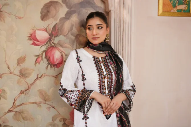 ZARLISH 3 PIECE EMBROIDERED-JACQUARD COTTON-HR8 - Image 5
