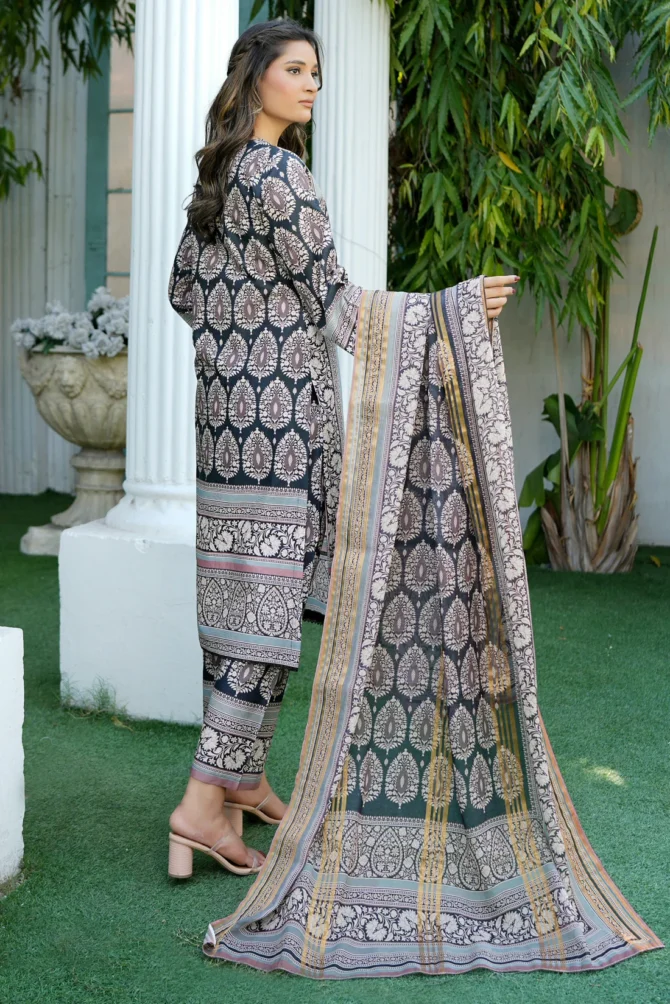 MEERAL 3 PIECE  SUIT EMBROIDERED WITH PRINT-HR15 - Image 7