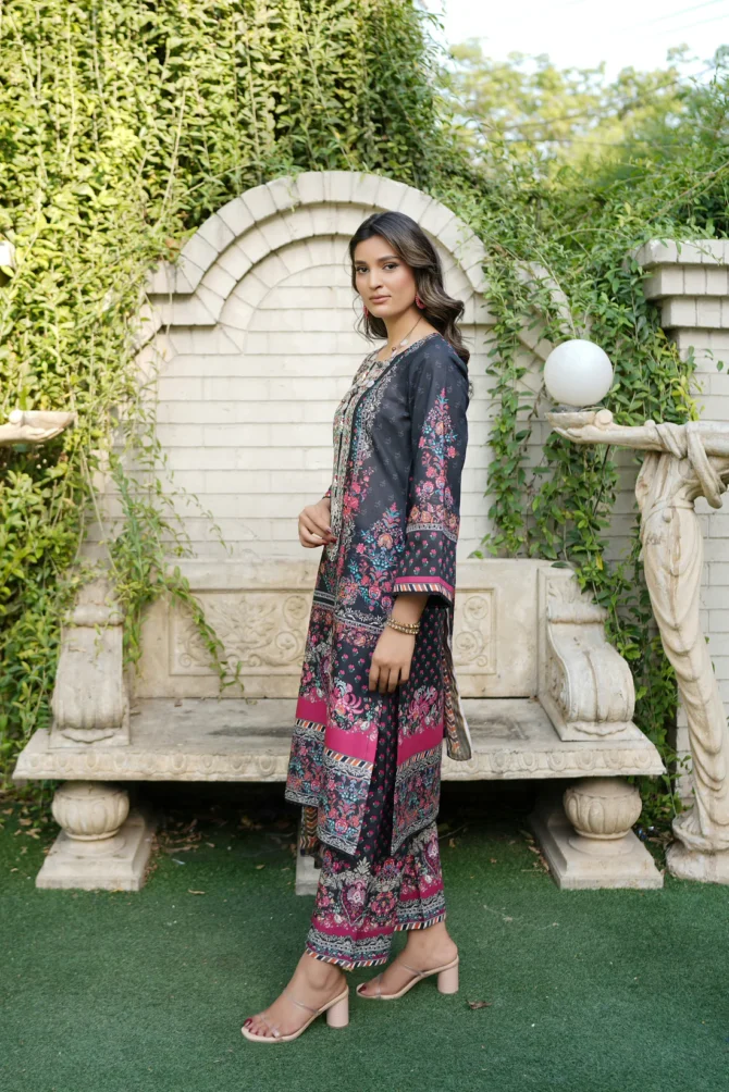 ANABIYA 3 PIECE  SUIT EMBROIDERED WITH PRINT-HR16 - Image 3