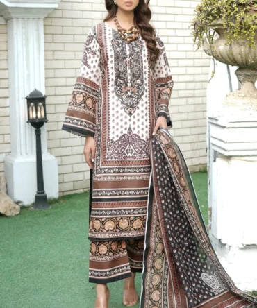 ARRZOO 3 PIECE  SUIT EMBROIDERED WITH PRINT-HR28