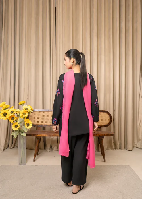 BLACK BLOSSOM EMBROIDERED 3-PCS -ARTICLE - Image 2