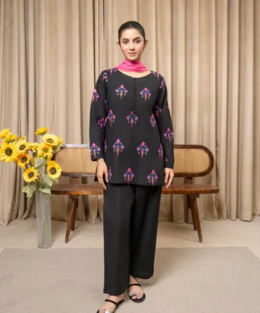 BLACK BLOSSOM EMBROIDERED 3-PCS -ARTICLE