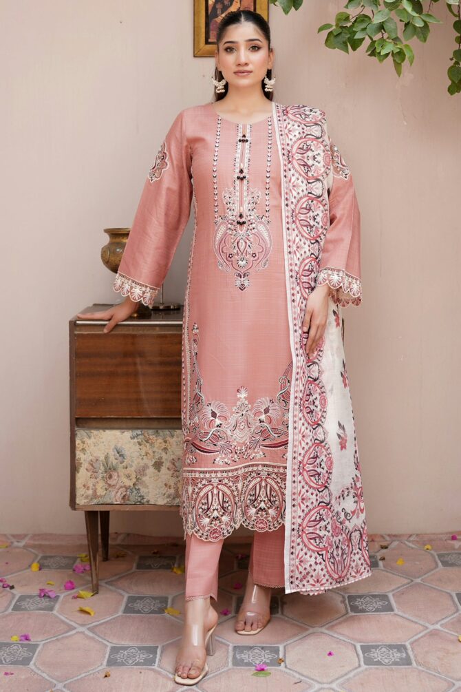 ZARNOOR 3 PIECE EMBROIDERED-JACQUARD COTTON