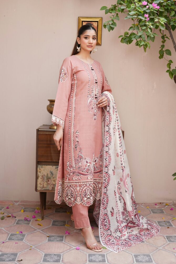 ZARNOOR 3 PIECE EMBROIDERED-JACQUARD COTTON - Image 9