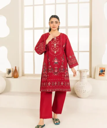 NEELUM EMBROIDERED MAROON 2PCS