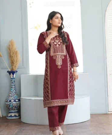 SWERA EMBROIDERED 2PCS - MAROON