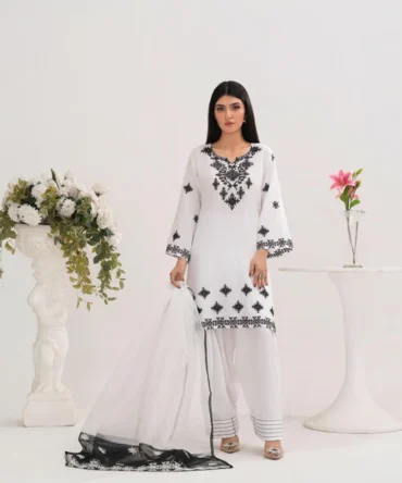WHITE CHARM (FARSHI SHALWAR) 3-PCS